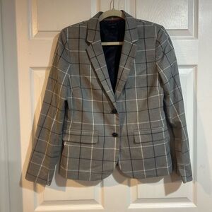 Women’s Tommy Hilfiger Plaid Navy and Grey Blazer Suit Jacket